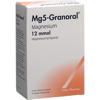 Mg 5-Granoral 12mmol arôme pêche-abricot, granulé buvable
