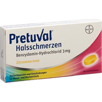 Pretuval Halsschmerzen, Lutschtabletten mit Zitronenaroma